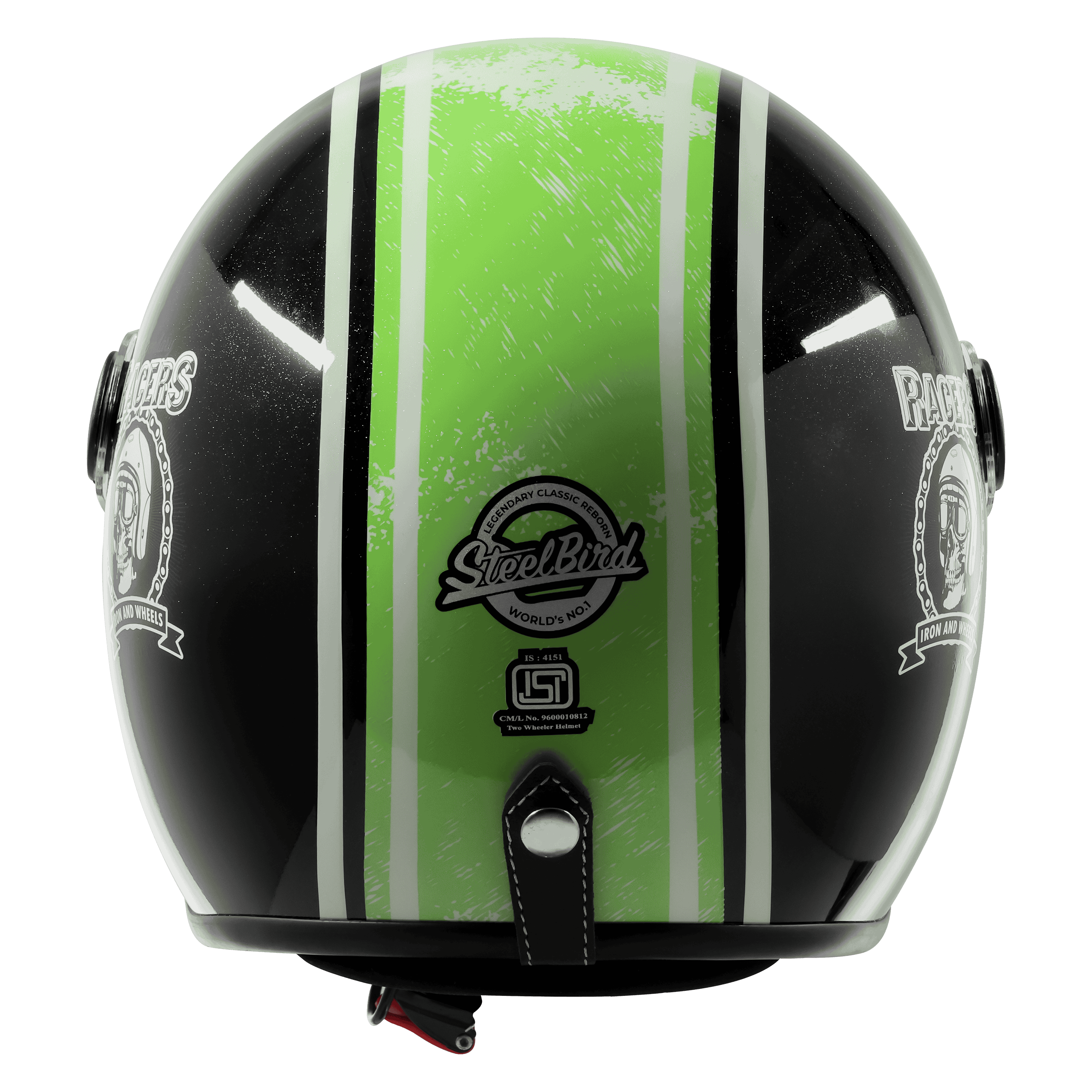 SBH-54 VINTAGE RACERS GLOSSY BLACK WITH DARK GREEN